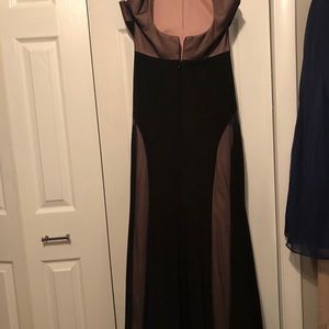 black and mesh formal evening gown